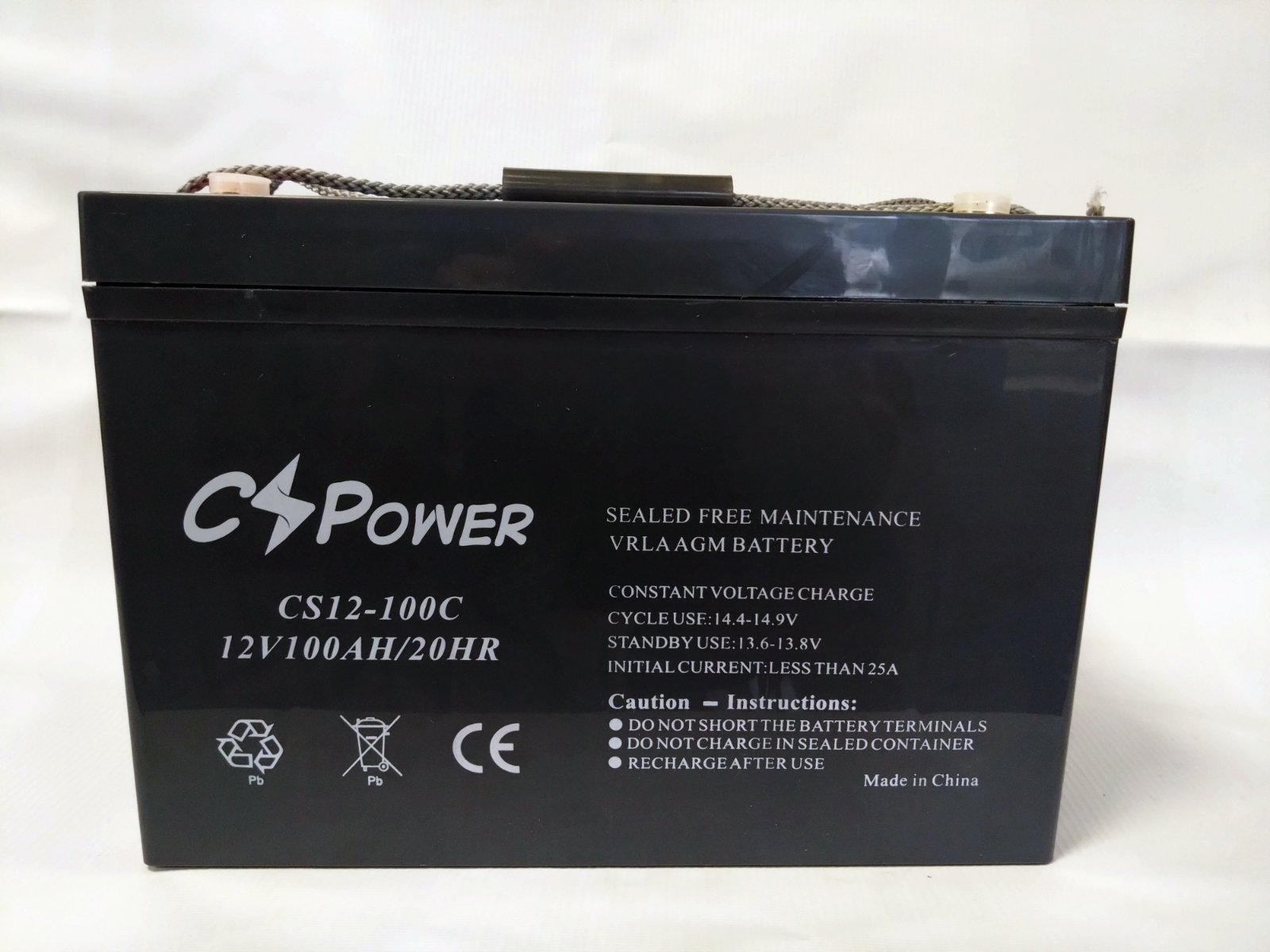 Акумуляторна батарея CS POWER CS12-100C AGM, 100Ah, 12V, 307x169x211(216)мм, M8*18, (CS12-100C)